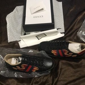 Gucci Ace Sneakers with Flames